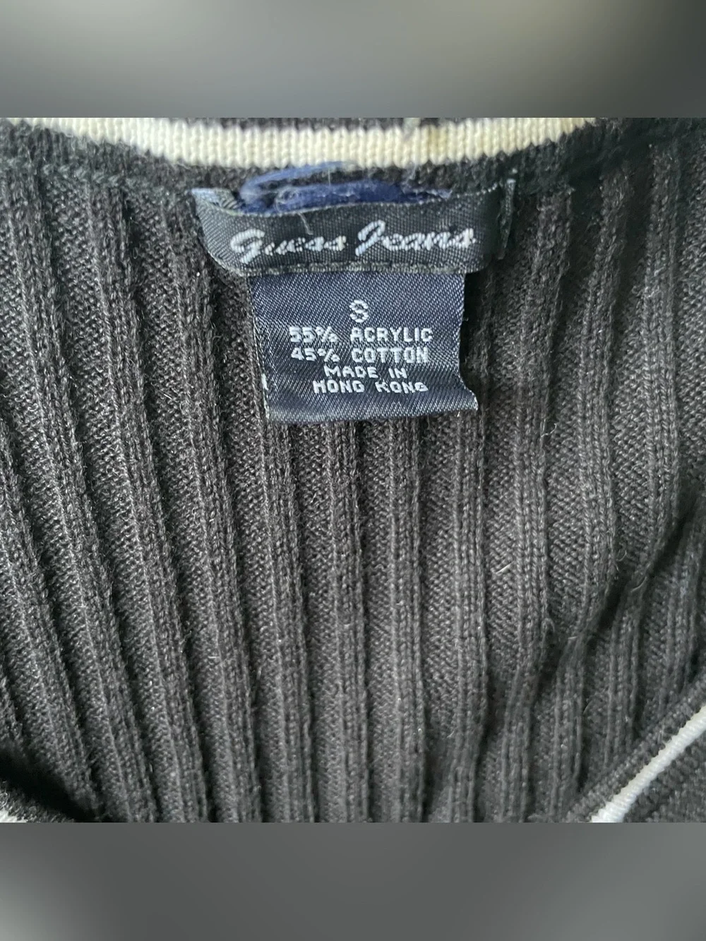 Guess Jeans Knit Black Top Size Small